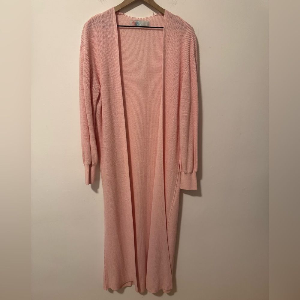 SALE! Free People Pink Long Cardigan Duster Small